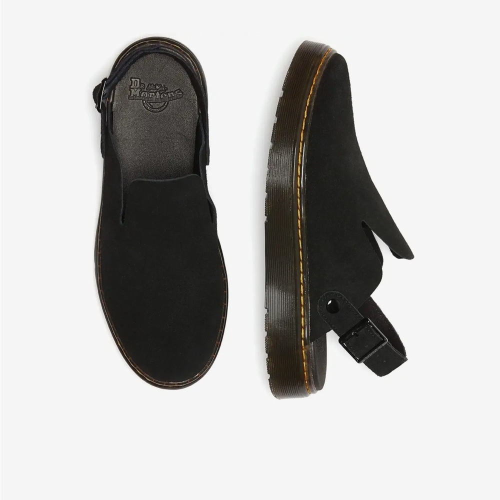 Dr. Martens Carlson Black Suede Mules Slides Slip Ons Size 7